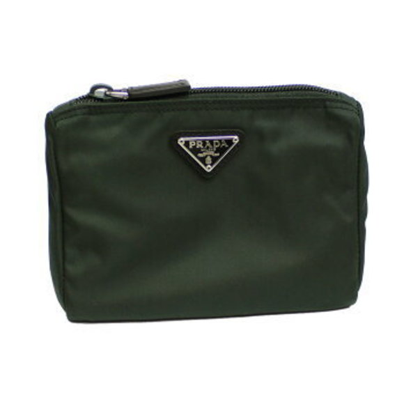 Prada Khaki Green Cosmetic Pouch Nylon - Picture 1 of 3